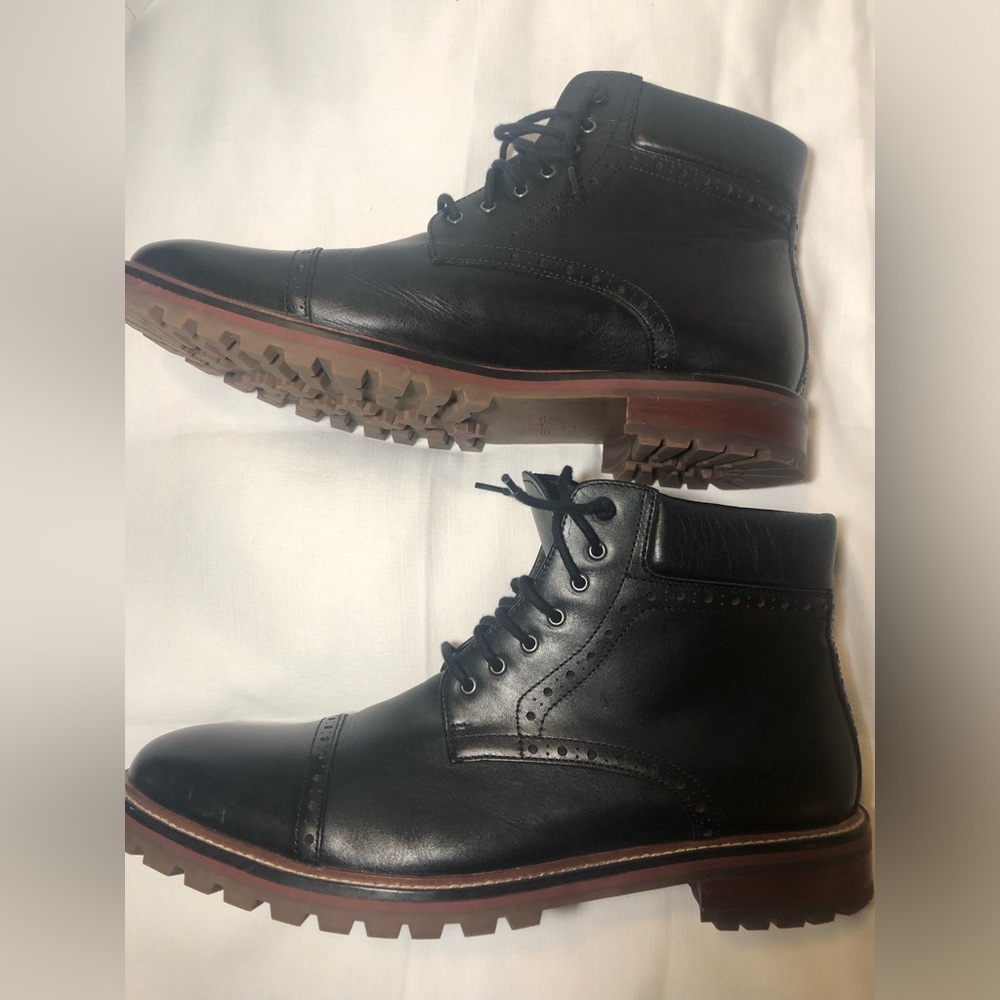 Warfield & Grand Portola Black Brogue Combat Chukka Boot Mens 13 Leather